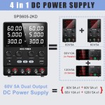 Wholesale SPS605-2KD 60V 5A Digital Display Dual Channel Variable Voltage Regulator Laptop Repair Power Supply